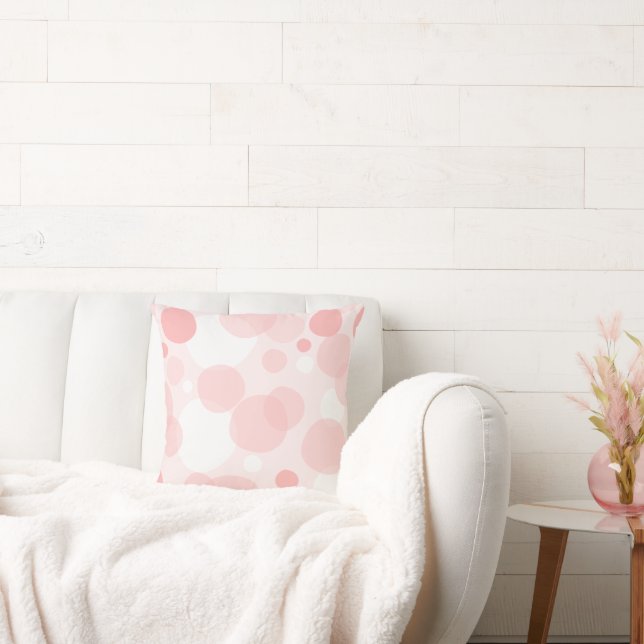 Coussin Pois roses élégants pour fille mignonne (Canapé)