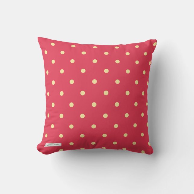 Coussin Pois rouge et jaune (Recto)