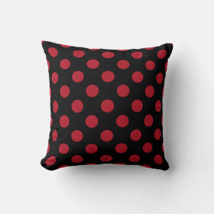 Coussin Pois rouge et noir