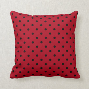 Coussin Pois rouge et noir