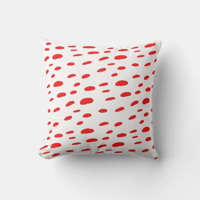 Coussin Pois Rouge Pois Motif dalmate (Recto)