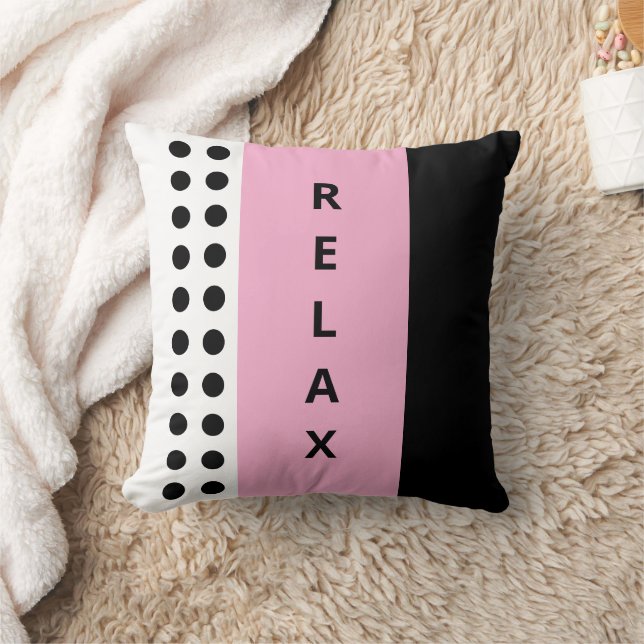Coussin Pois se détendre noir rose (Couverture)