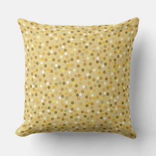 Coussin Pois sur beige, jaune et blanc