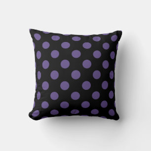 Coussin Pois ultra violets en noir
