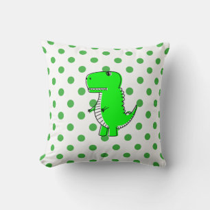 Coussin Pois verts Dinosaures verts
