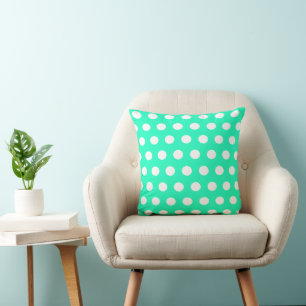 Coussin Pois verts et blancs