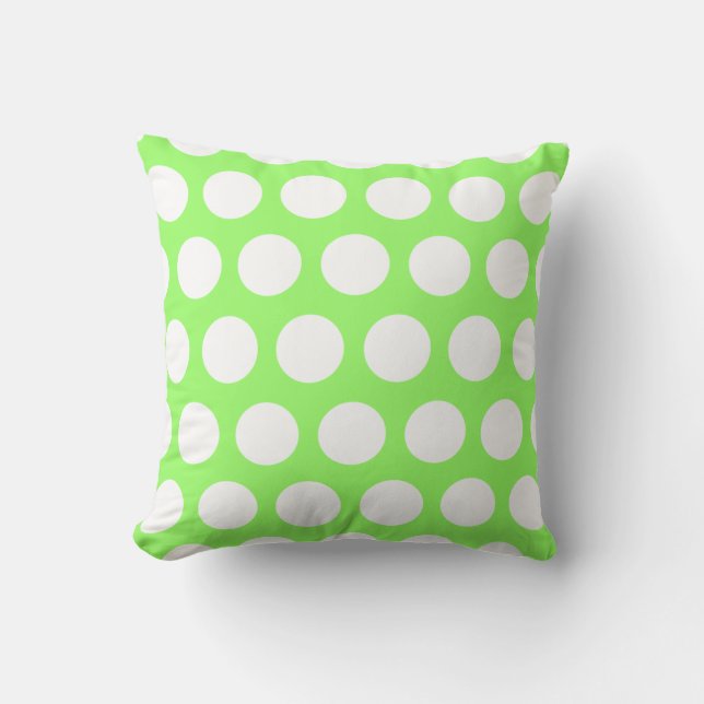 Coussin Pois verts et blancs (Recto)