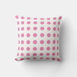 Coussin Pois vintage rose blanc couleur rétro classique