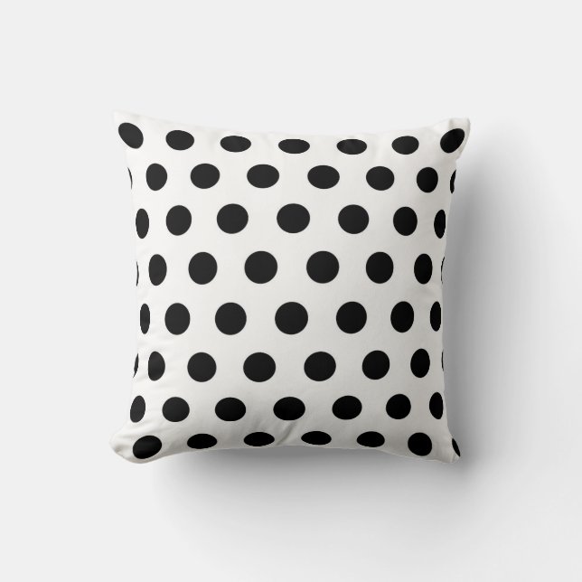 Coussin Pois Vintages noir et blanc (Recto)