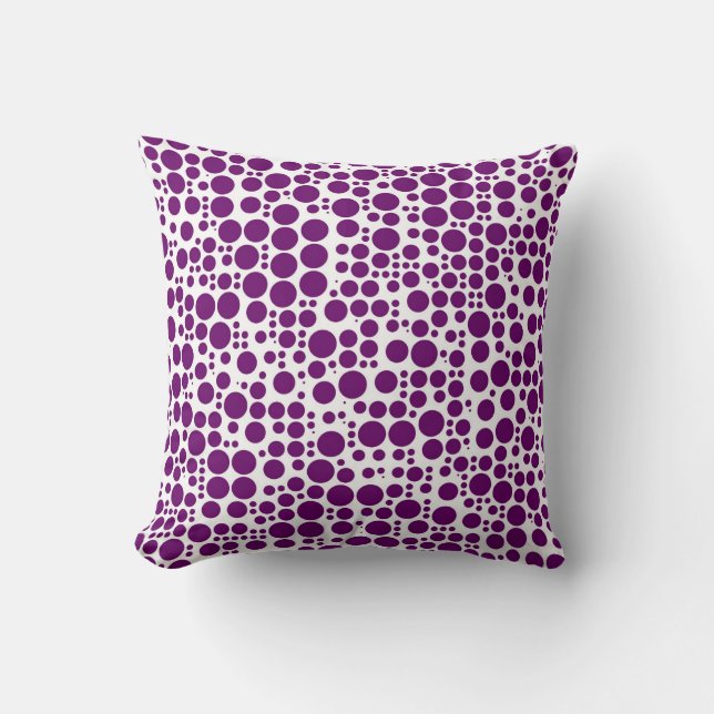 Coussin Pois violets sur Arrière - plan blanc (Recto)