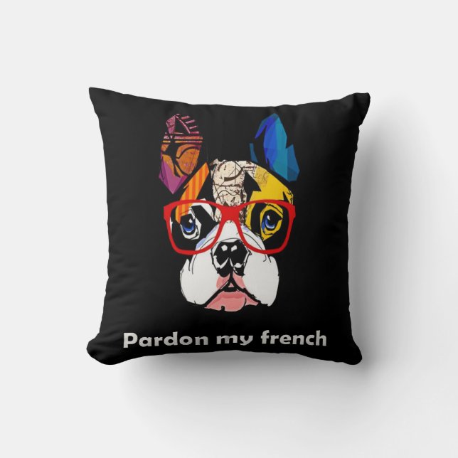 Coussin Poison de Frenchie | My French Bull Dog Colorful (Recto)