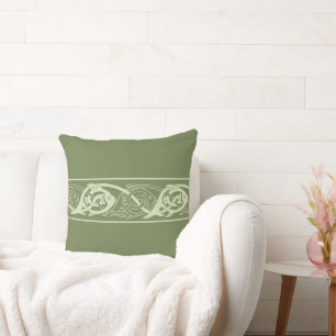 Coussin Poisson à nouer celtique en vert