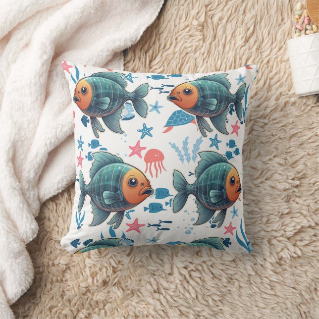Coussin Poisson à rayons X sous la mer Imprimer (Couverture)