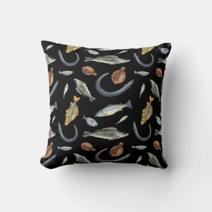 Coussin Poisson Amoureux Deux Designs Saumon anguille Carp
