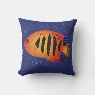 Coussin Poisson-ange Tropical Art plongeur plongeur plongé