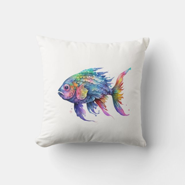 Coussin Poisson Arc-en-Ciel 2 Petit (Recto)
