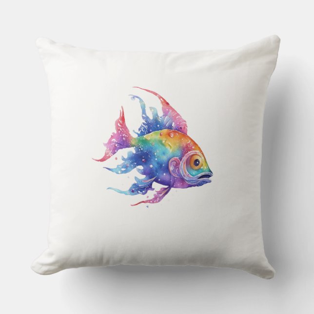 Coussin Poisson Arc-en-Ciel 3 Grand (Recto)