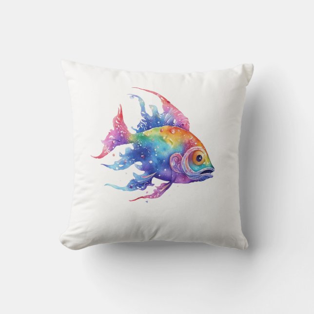 Coussin Poisson Arc-en-Ciel 3 Petit (Recto)