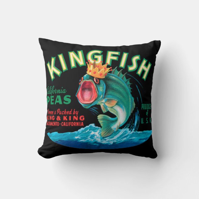 Coussin Poisson basse portant une couronne sur un Arrière  (Recto)