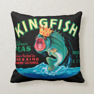 Coussin Poisson basse portant une couronne sur un Arrière