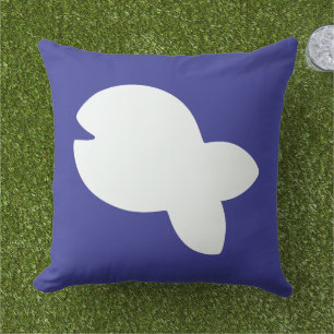 Coussin Poisson Blanc Poisson Blanc Sur Patio Extérieur Bl