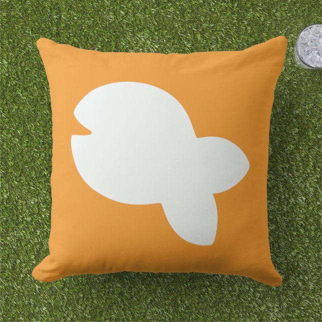 Coussin Poisson Blanc Poisson Orange Rose Combo Patio Exté (Herbe)