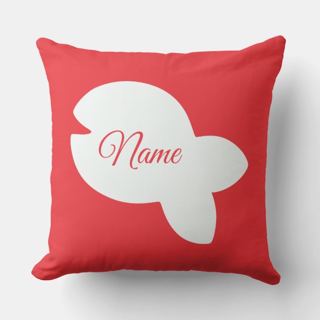 Coussin Poisson Blanc Poisson Rouge Combo Enfants Patio  (Recto)
