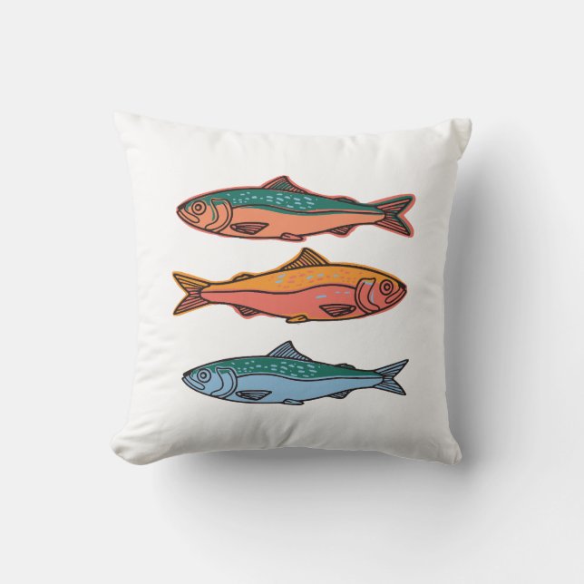 Coussin Poisson coloré (Recto)