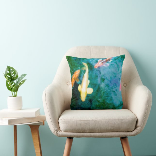 Coussin Poisson coloré Koi (Chaise)