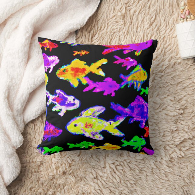 Coussin Poisson coloré Motifs peinture art. Acheter mainte (Couverture)