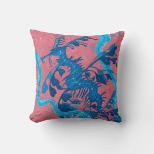 Coussin Poisson de mer de dragon de mer feuillu Peinture s