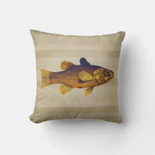 Coussin Poisson D'Or En Stylo Et Encre Design Vintage