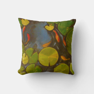 Coussin Poisson D'Or Koi Pond Water Lys