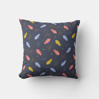 Coussin Poisson en trois couleurs Sous l'eau Mer Amusant