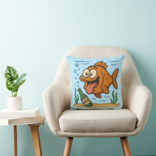 Coussin Poisson et bière