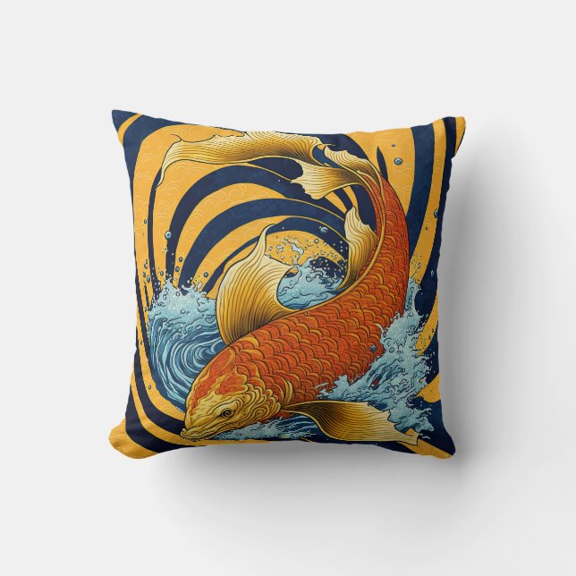 Coussin Poisson japonais Koi (Recto)