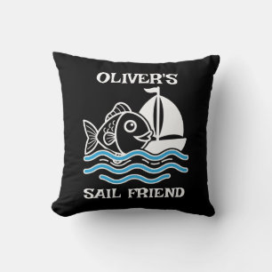 Coussin Poisson Mignon et Voile d'Ami Bateau