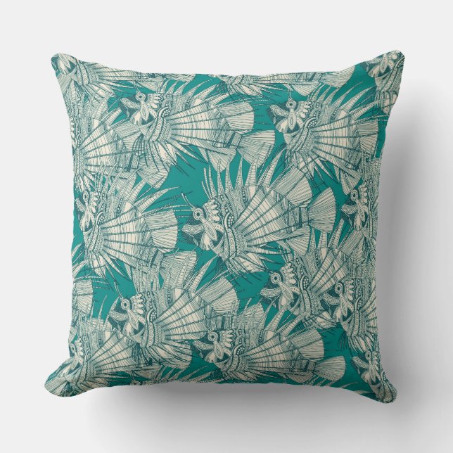 Coussin poisson mirage turquoise (Recto)