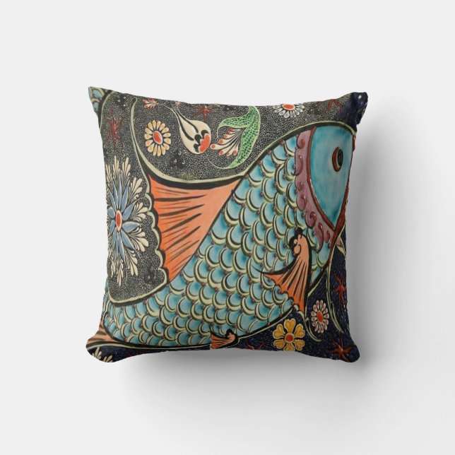 Coussin Poisson mosaïque (Recto)