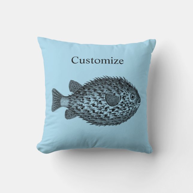 Coussin Poisson porc-épic de Thunder_Cove (Recto)