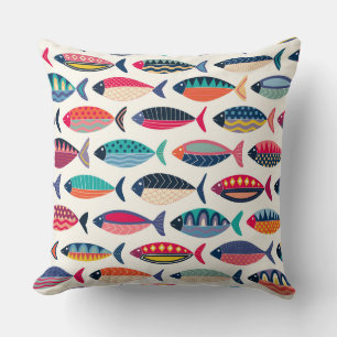 Coussin poisson rétro rose