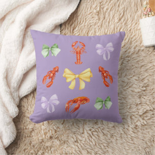 Coussin Poisson rose ébullition Fruits de mer pastel Party
