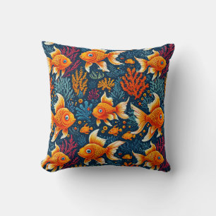 Coussin Poisson rouge de dessin animé