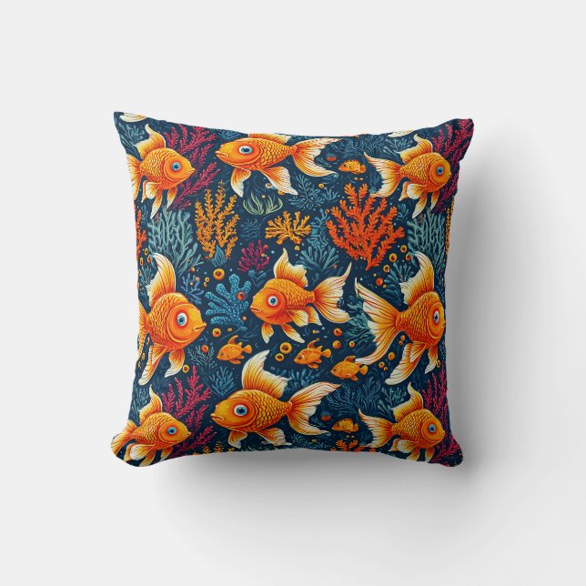 Coussin Poisson rouge de dessin animé (Recto)