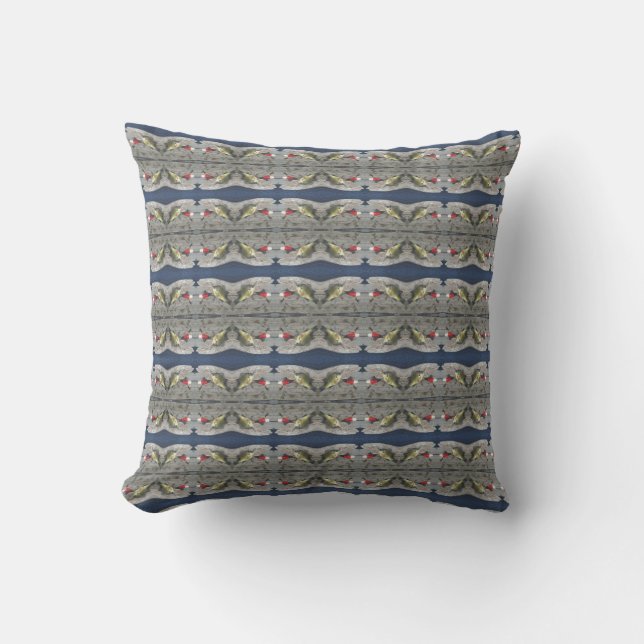 Coussin Poisson rouge sur le lac bleu du quai (Recto)