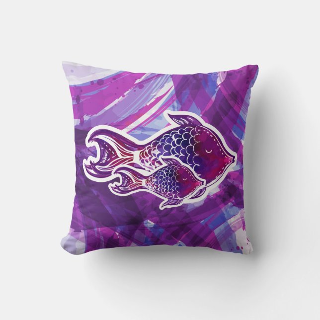 Coussin Poisson tropical Abstrait (Recto)