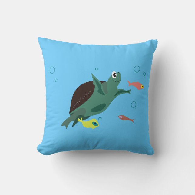 Coussin Poisson Tropical Fantaisiste Art Océanique (Recto)