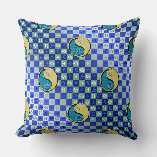 Coussin Poissons & Bœuf Métal (Recto)