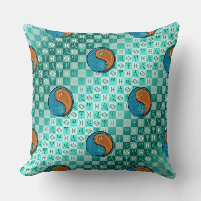 Coussin Poissons & Chien de Bois (Recto)