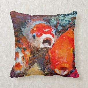Coussin Poissons colorés de Koi